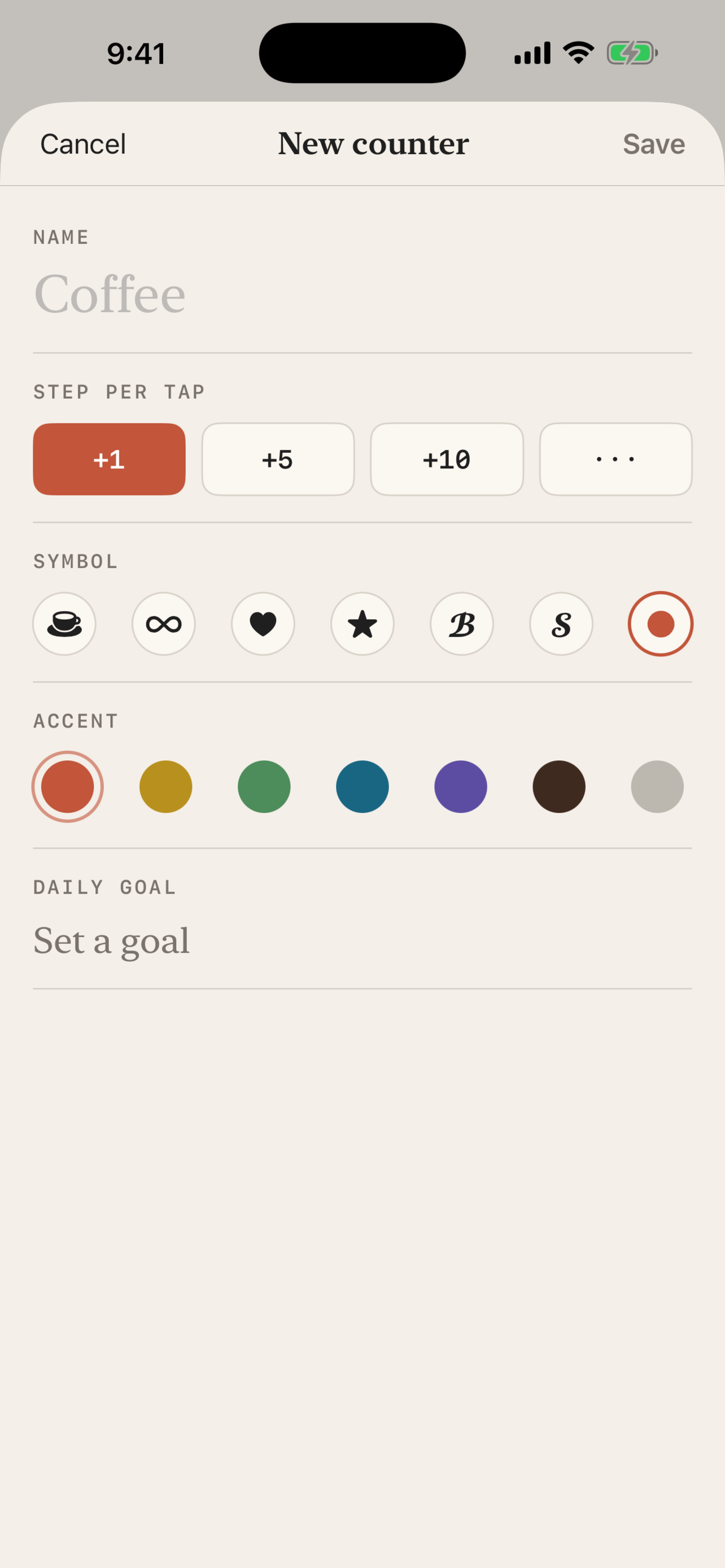 New counter editor